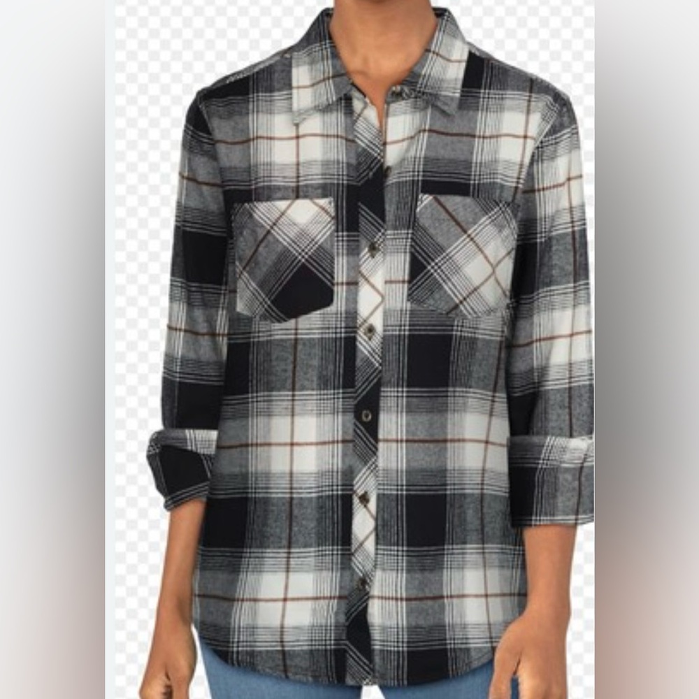 Natural Reflections Monochrome black and white Plaid Shirt